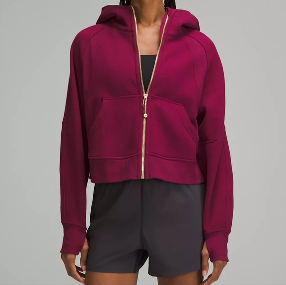 lululemon athletica Tops - NWT Lululemon Scuba Oversized Full-Zip Hoodie Deep Luxe/Gold XS/S